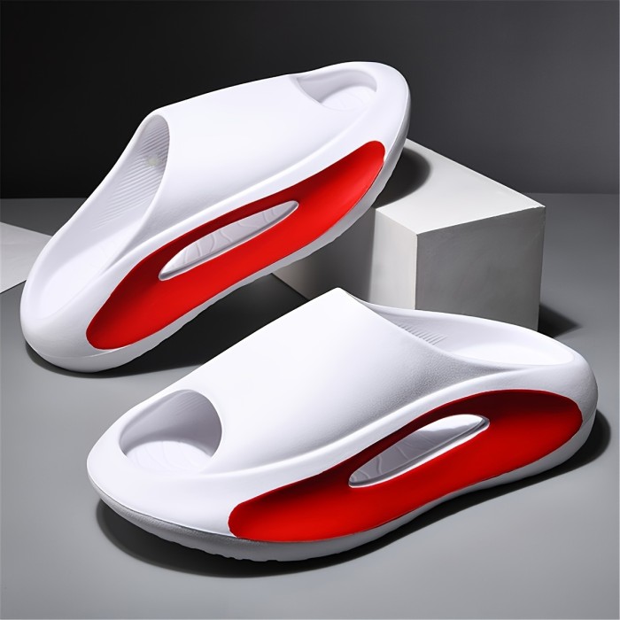 Trendy Unisex Platform Slide Shoes, Comfy Open Toe Soft Sole EVA Shoes, Indoor & Outdoor Beach Slides