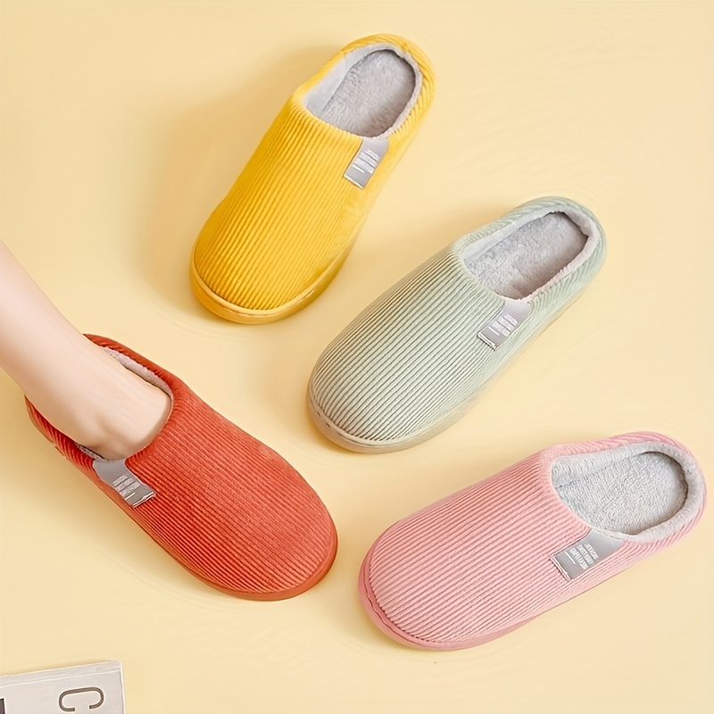 womens thick bottom home slippers household plush slippers anti slip thermal slippers details 2