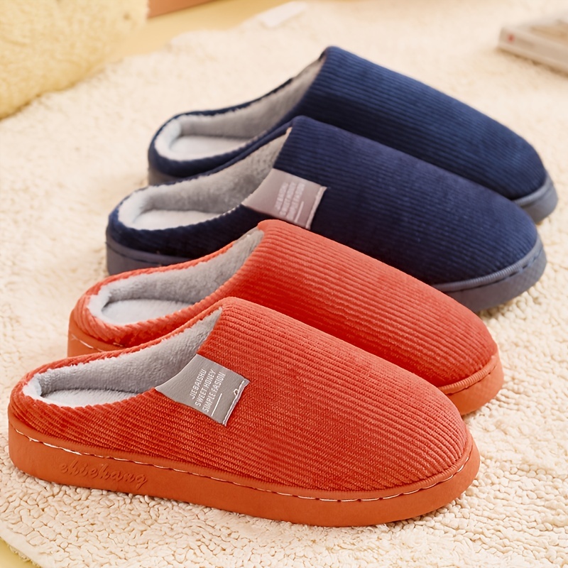 womens thick bottom home slippers household plush slippers anti slip thermal slippers details 6