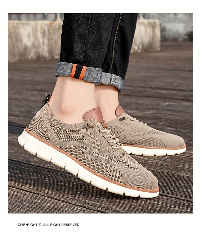 knit breathable sneakers men s trendy solid woven comfy non details 2