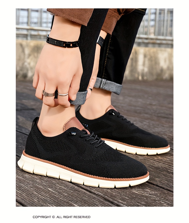 knit breathable sneakers men s trendy solid woven comfy non details 5