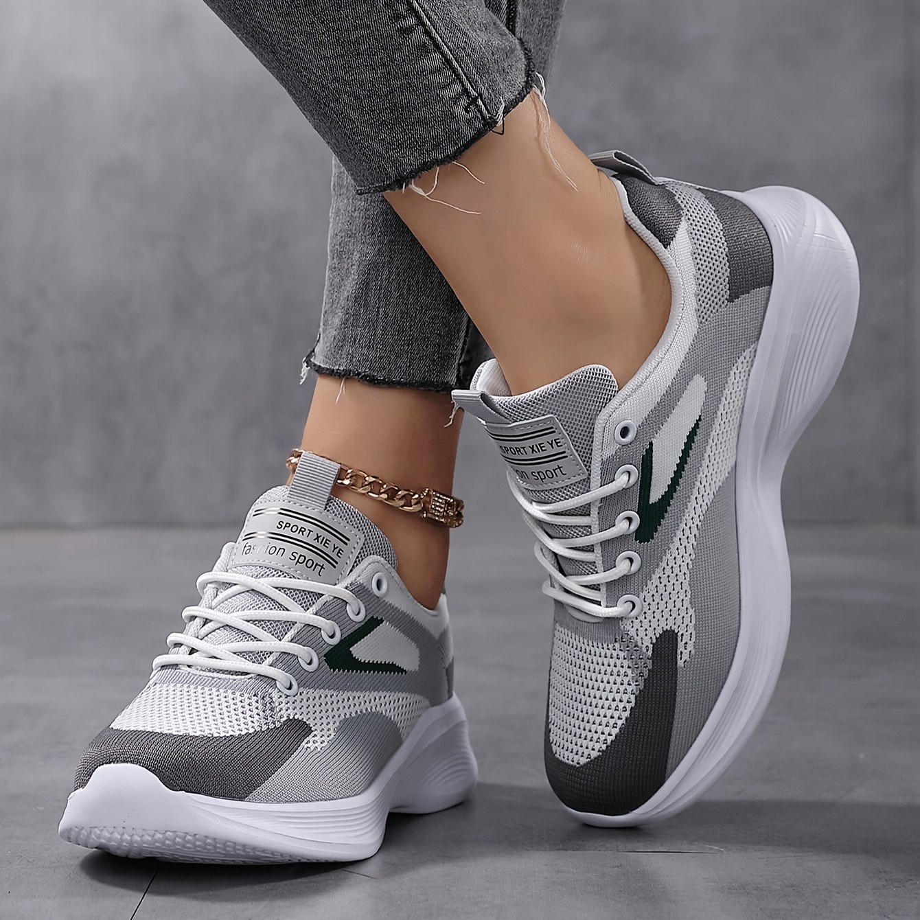 womens breathable flying woven platform sneakers casual lace up outdoor shoes comfortable low top running shoes details 5