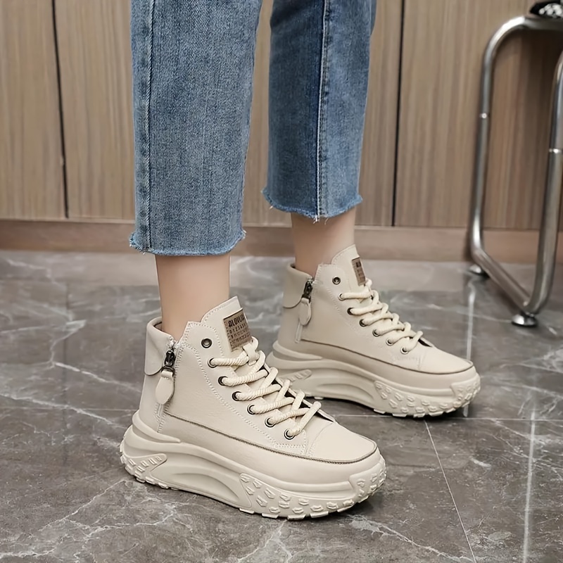 women s platform sneakers comfortable high top outdoor shoes details 7